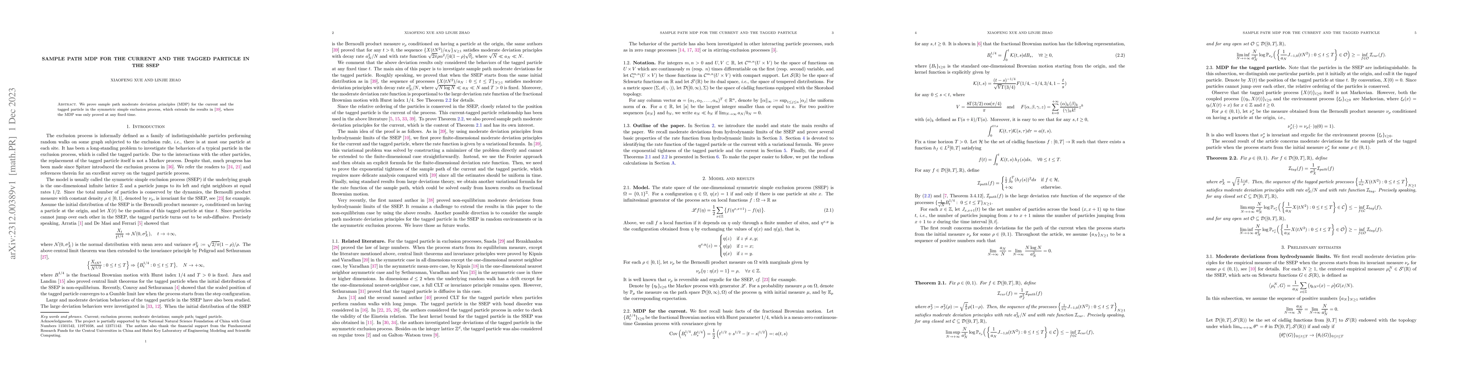 Thumbnail for Sample path MDP for the current and the tagged particle in the SSEP