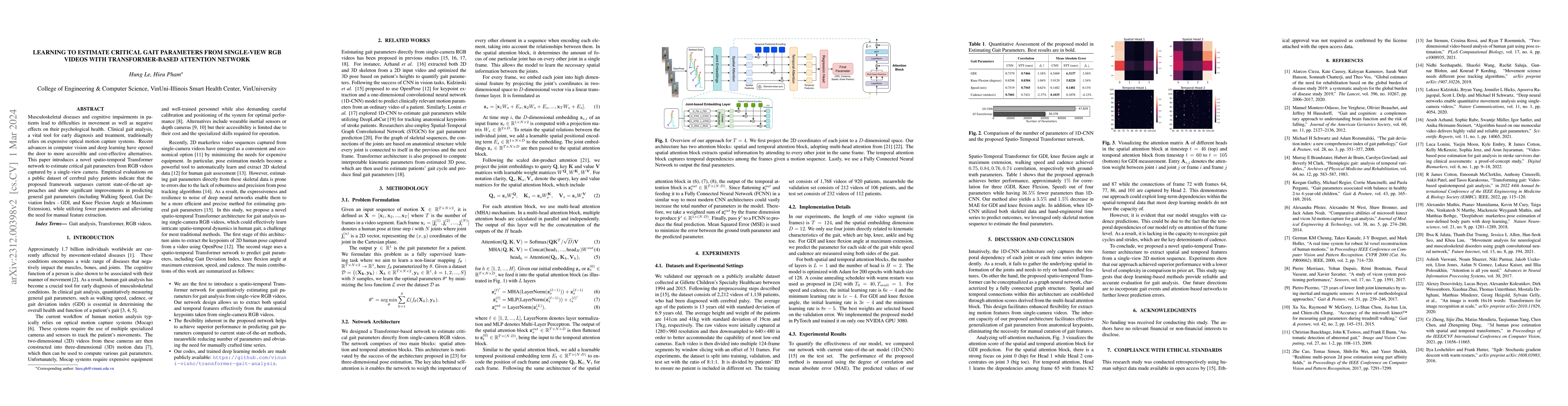 Thumbnail for Learning to Estimate Critical Gait Parameters from Single-View RGB
  Videos with Transformer-Based Attention Network