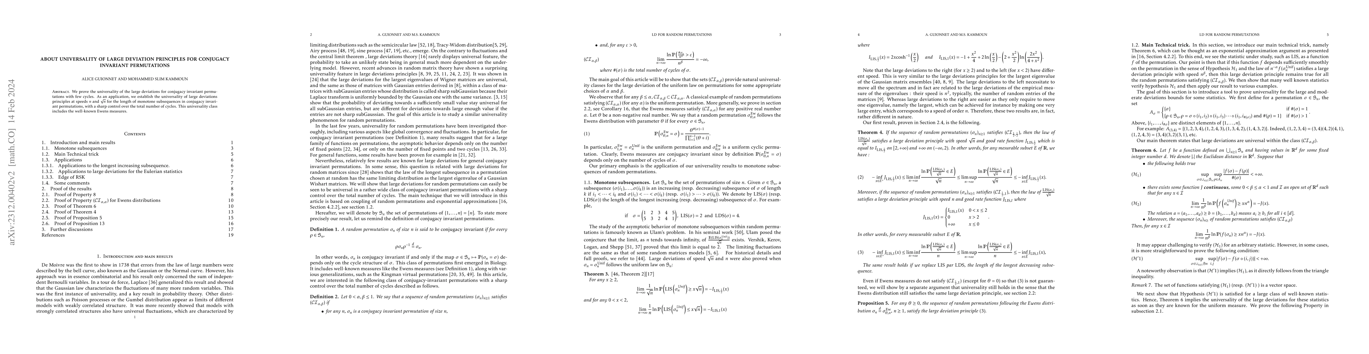 Thumbnail for About universality of large deviation principles for conjugacy invariant
  permutations