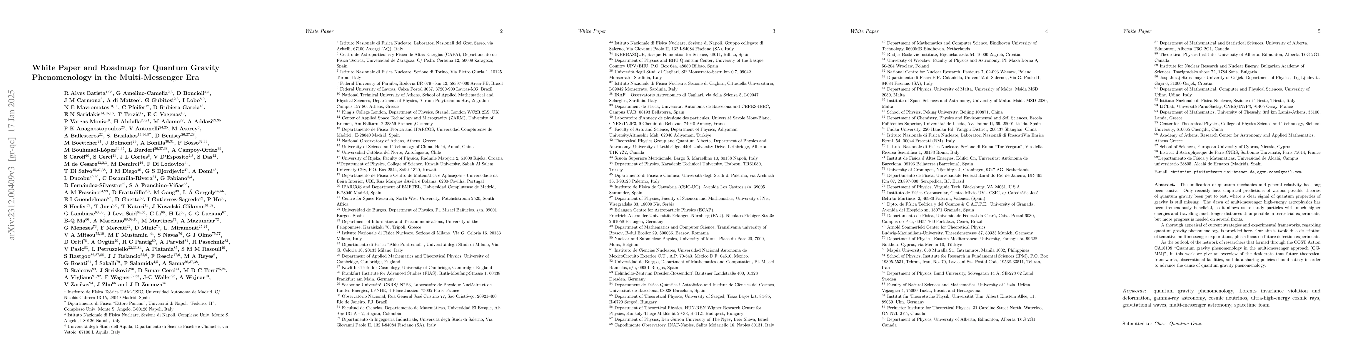 Thumbnail for White Paper and Roadmap for Quantum Gravity Phenomenology in the
  Multi-Messenger Era