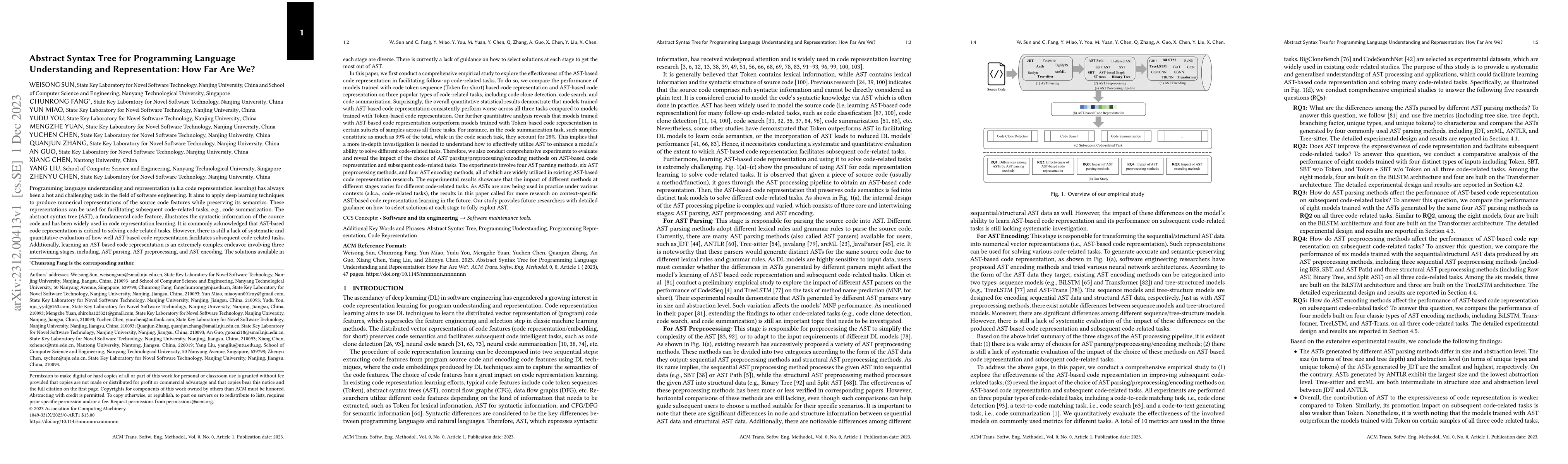 Thumbnail for Abstract Syntax Tree for Programming Language Understanding and
  Representation: How Far Are We?