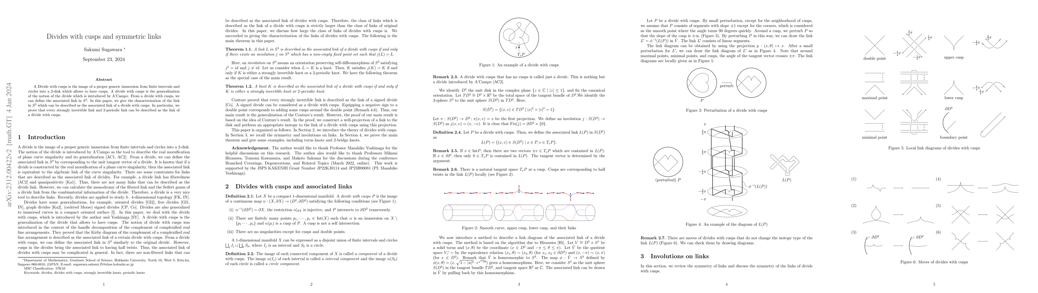 Thumbnail for Divides with cusps and symmetric links