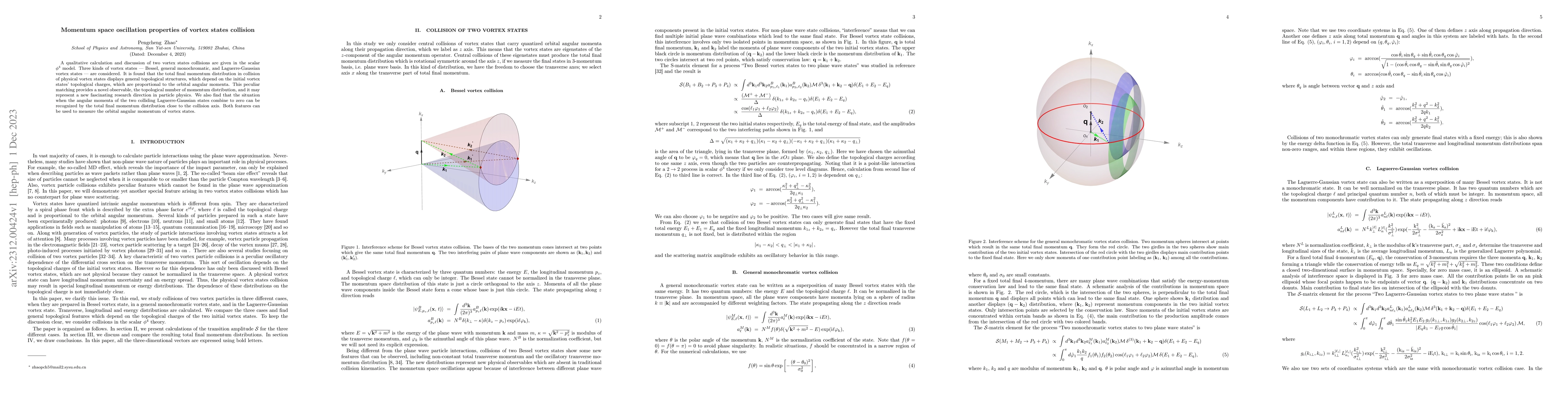 Thumbnail for Momentum space oscillation properties of vortex states collision