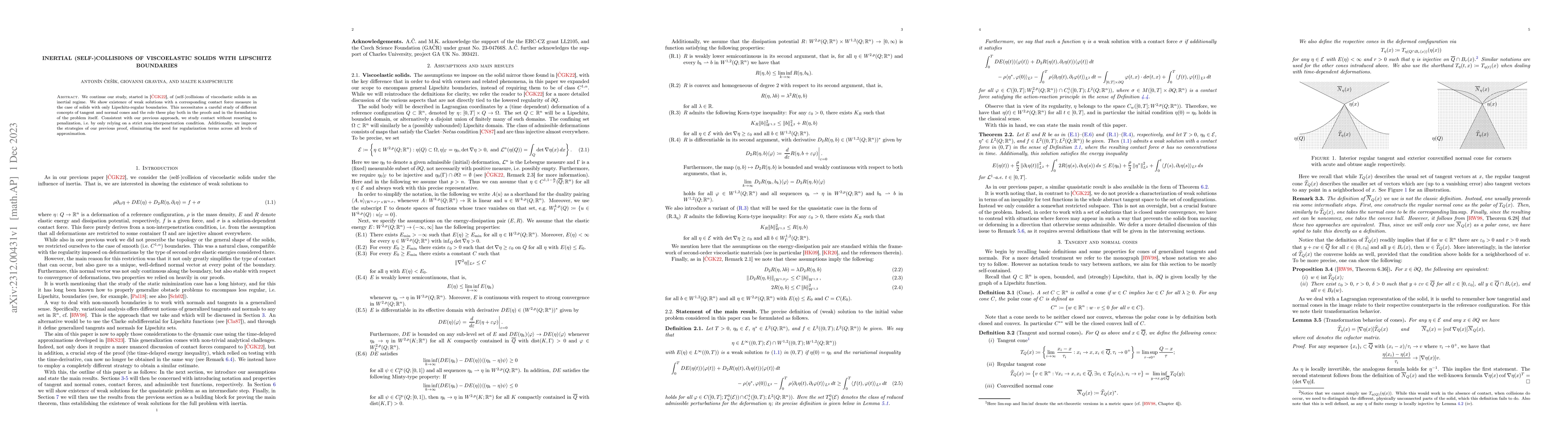 Thumbnail for Inertial (self-)collisions of viscoelastic solids with Lipschitz
  boundaries