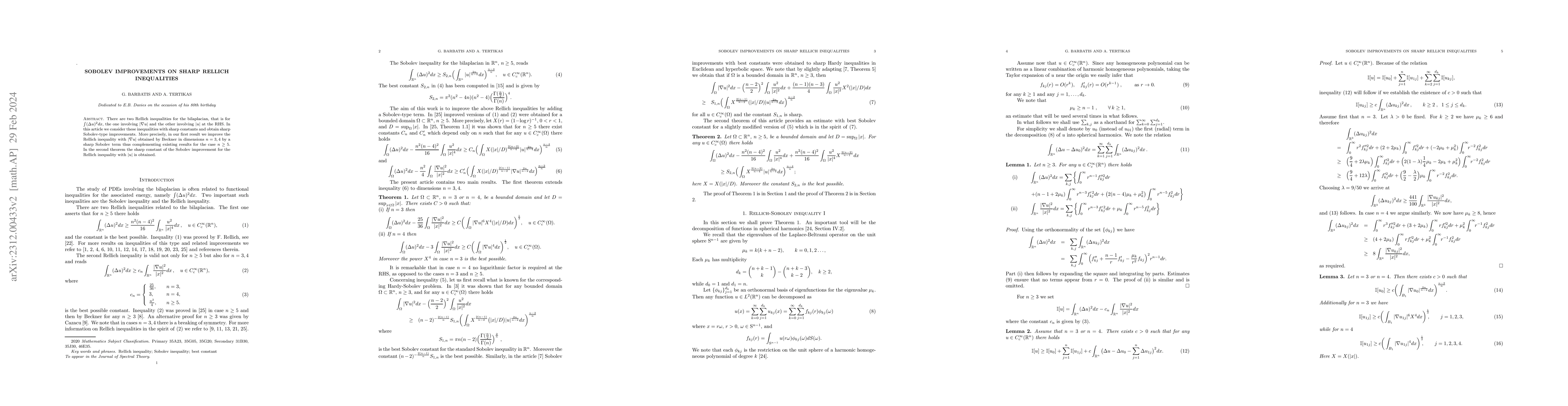 Thumbnail for Sobolev improvements on sharp Rellich inequalities