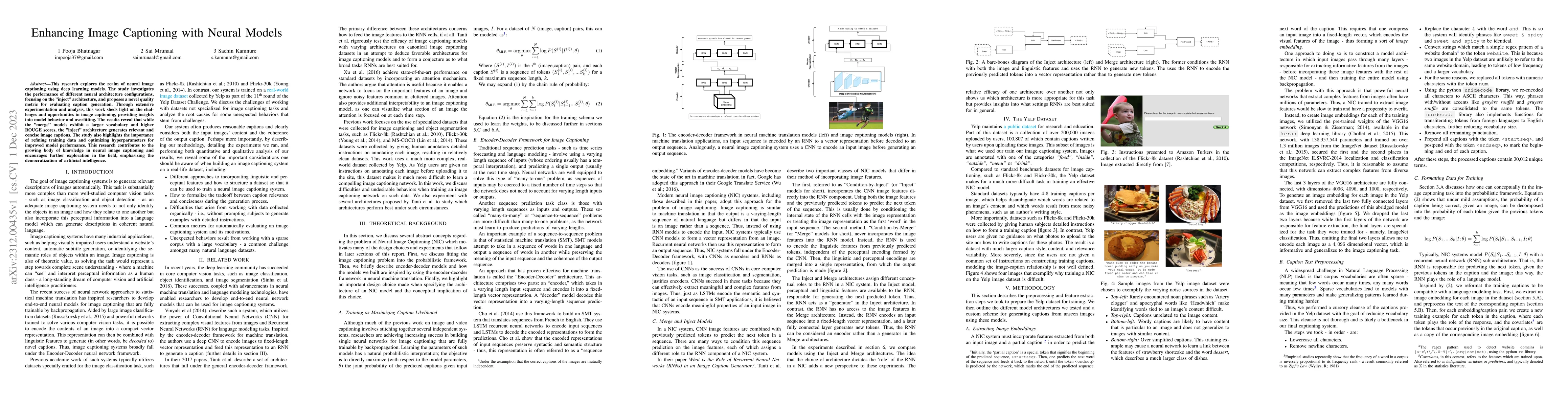 Thumbnail for Enhancing Image Captioning with Neural Models