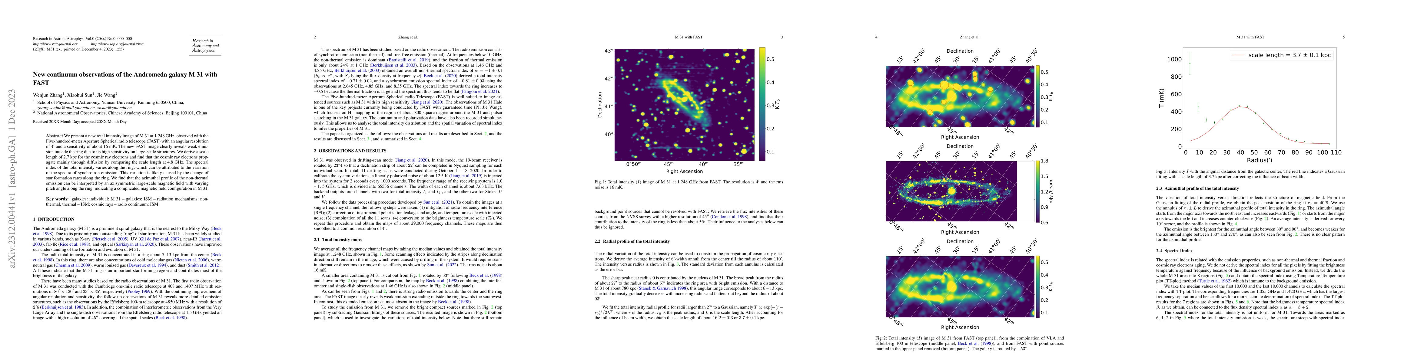 Thumbnail for New Continuum Observations of the Andromeda galaxy M31 with FAST