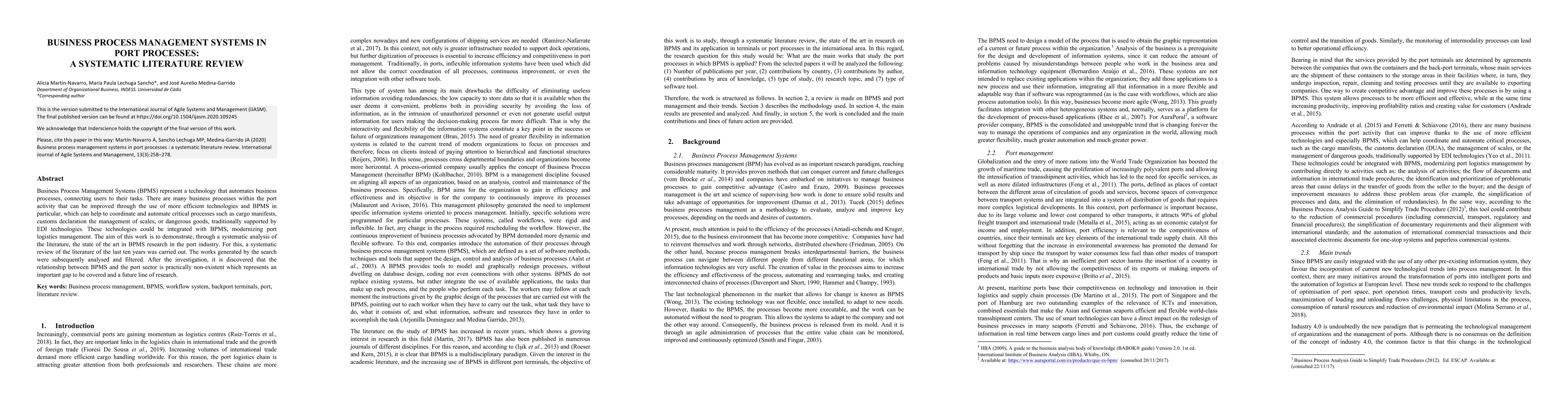 Thumbnail for Business process management systems in port processes: a systematic
  literature review