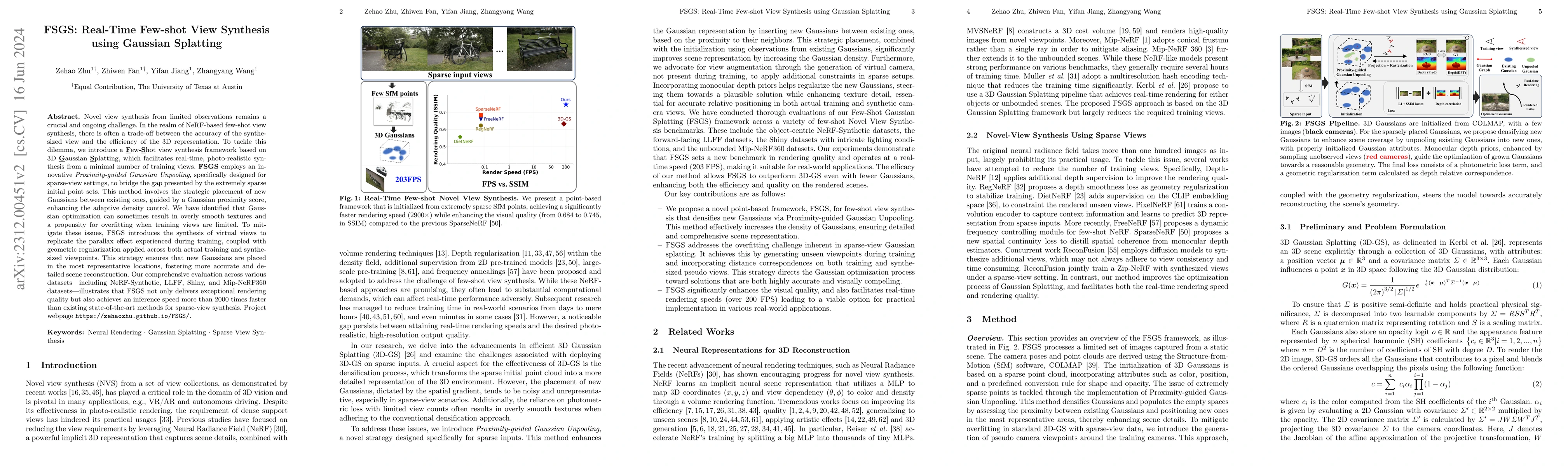 Thumbnail for FSGS: Real-Time Few-shot View Synthesis using Gaussian Splatting