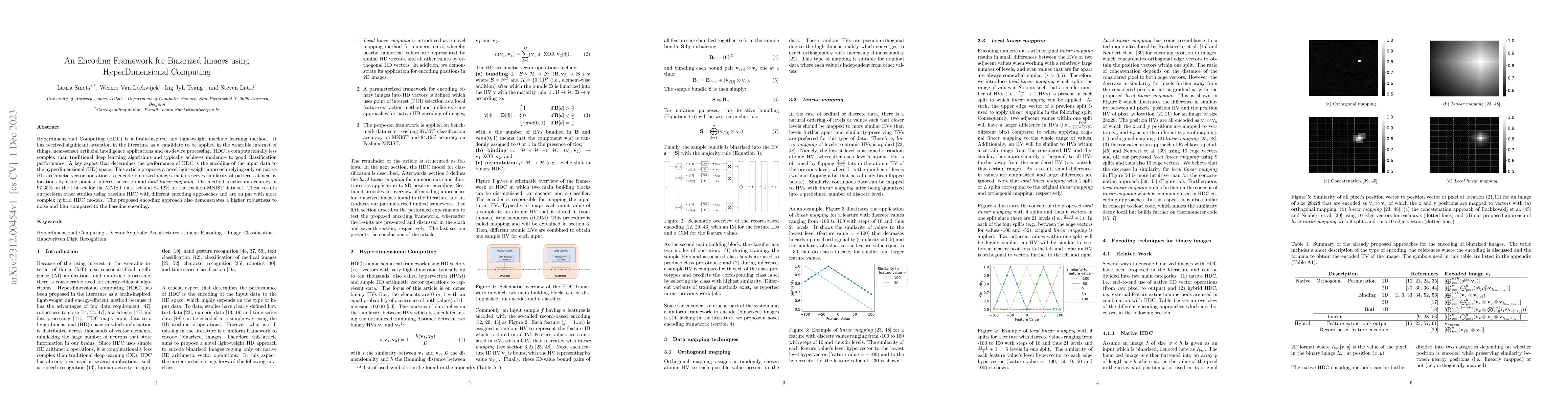 Thumbnail for An Encoding Framework for Binarized Images using HyperDimensional
  Computing