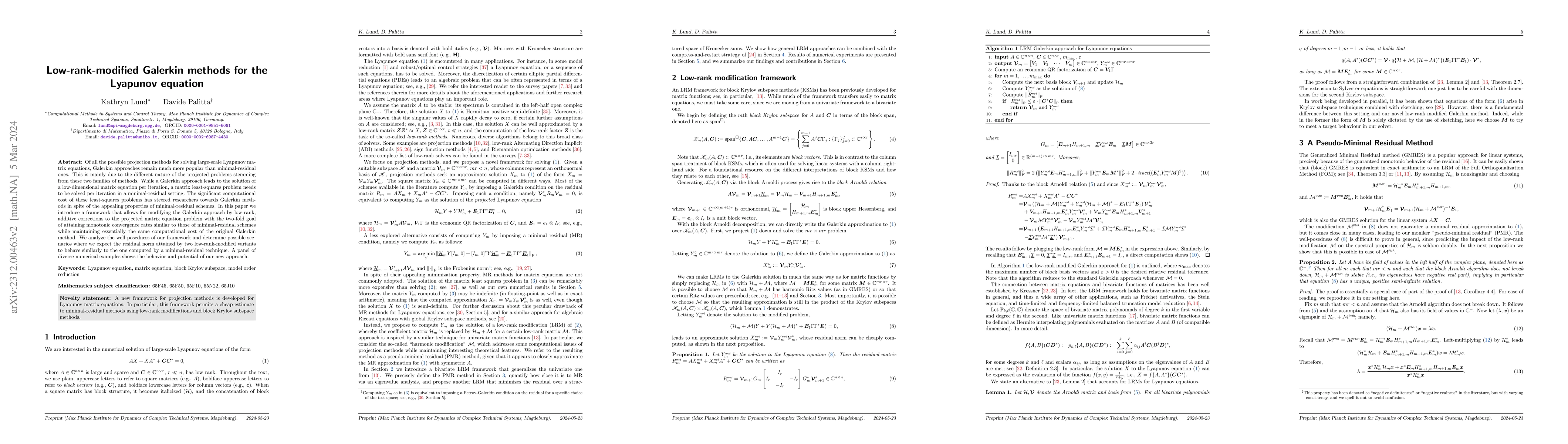 Thumbnail for Low-rank-modified Galerkin methods for the Lyapunov equation