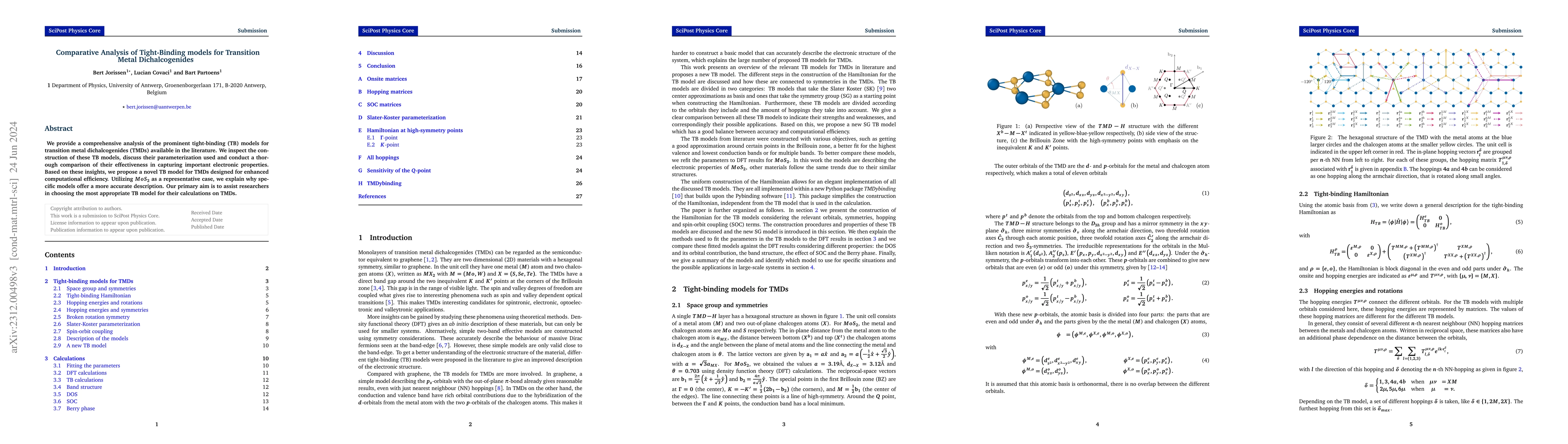 Thumbnail for Comparative Analysis of Tight-Binding models for Transition Metal
  Dichalcogenides