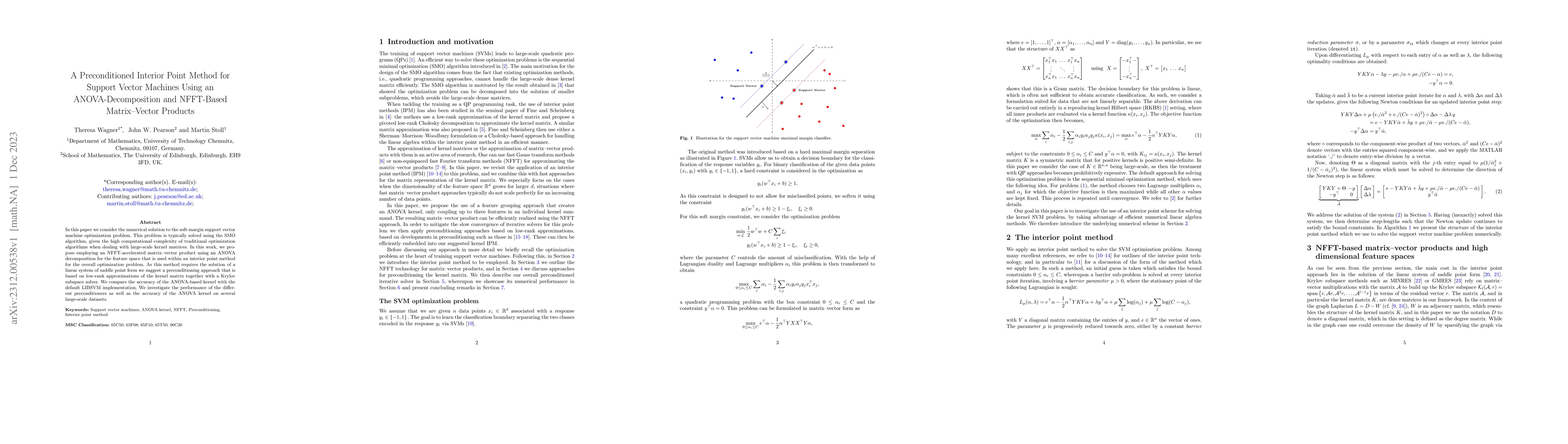Thumbnail for A Preconditioned Interior Point Method for Support Vector Machines Using
  an ANOVA-Decomposition and NFFT-Based Matrix-Vector Products