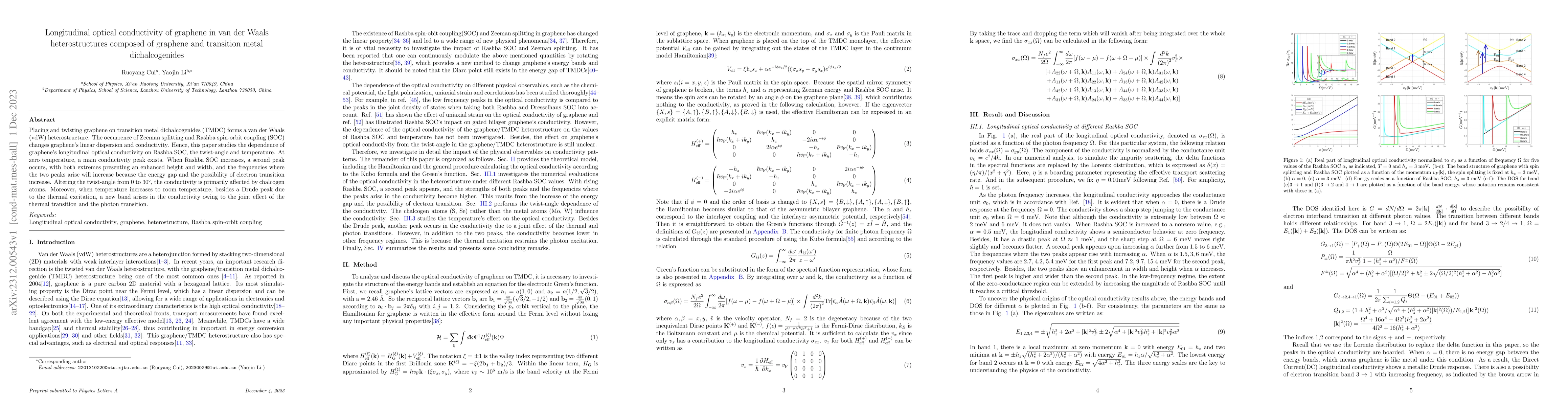 Thumbnail for Longitudinal optical conductivity of graphene in van der Waals
  heterostructures composed of graphene and transition metal dichalcogenides