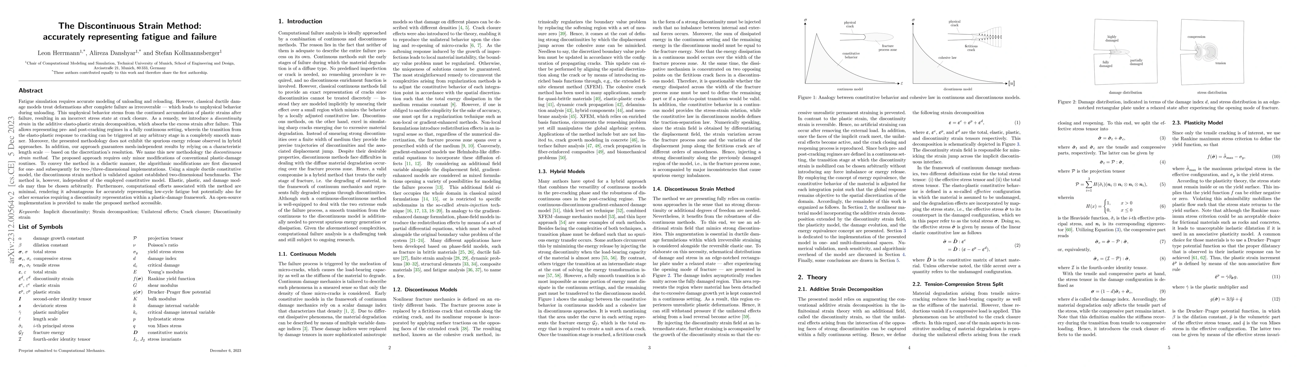 Thumbnail for The Discontinuous Strain Method: accurately representing fatigue and
  failure