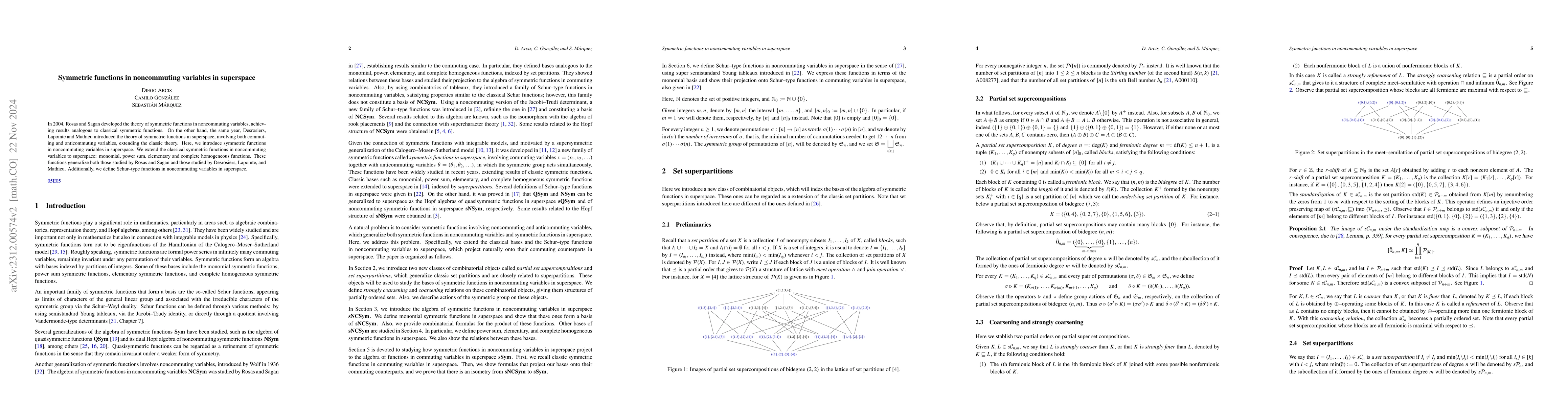 Thumbnail for Symmetric functions in noncommuting variables in superspace