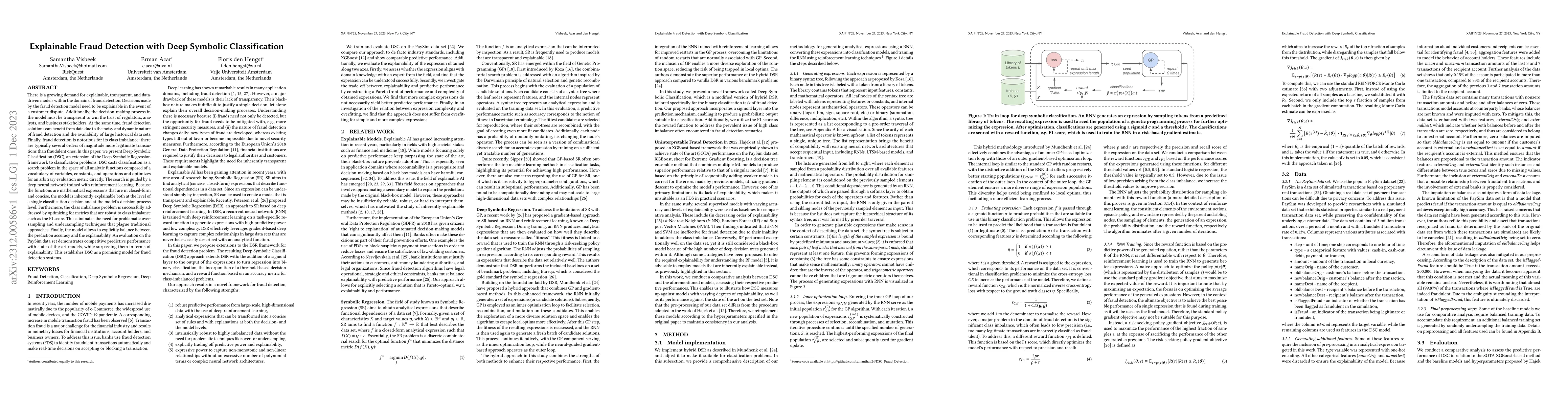 Thumbnail for Explainable Fraud Detection with Deep Symbolic Classification