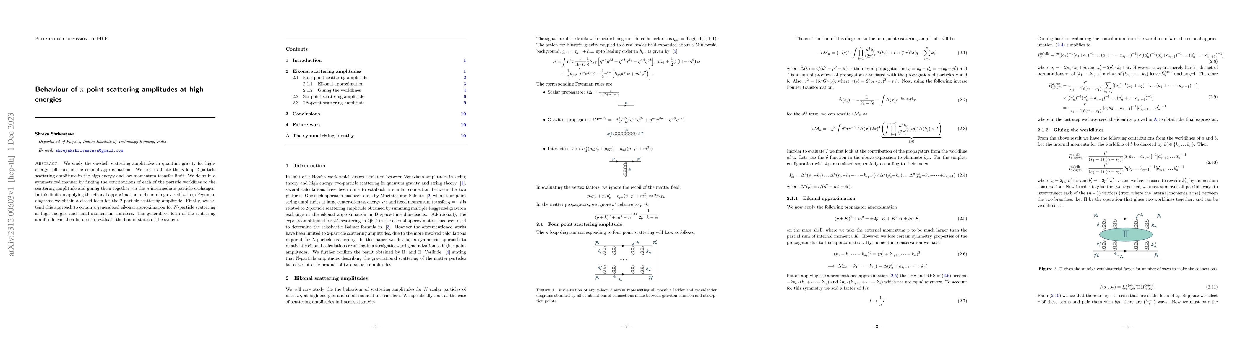 Thumbnail for Behaviour of n-point scattering amplitudes at high energies