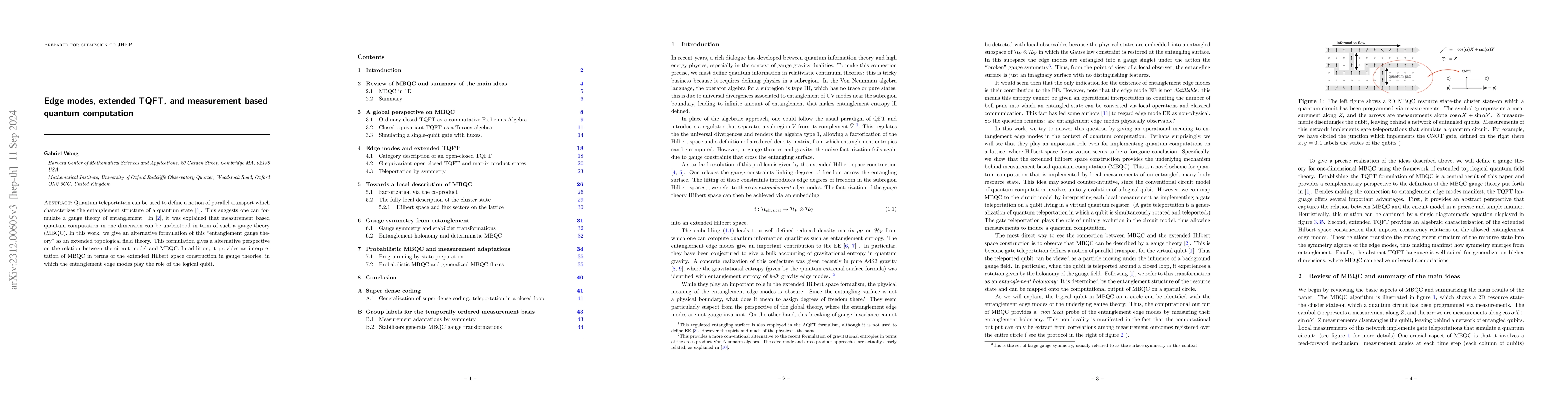 Thumbnail for Edge modes, extended TQFT, and measurement based quantum computation