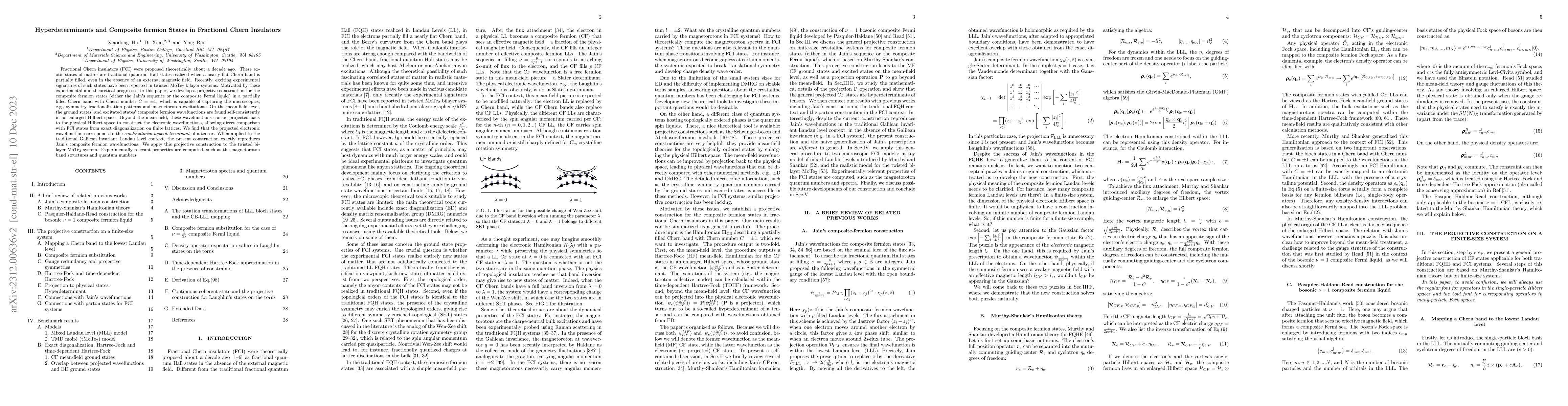 Thumbnail for Hyperdeterminants and Composite fermion States in Fractional Chern
  Insulators