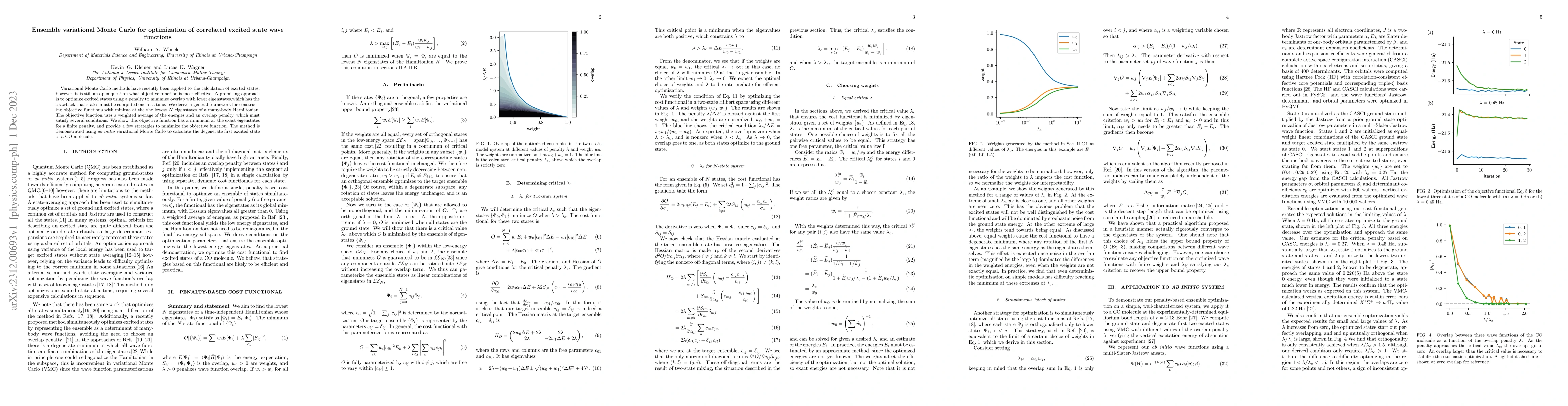Thumbnail for Ensemble variational Monte Carlo for optimization of correlated excited
  state wave functions