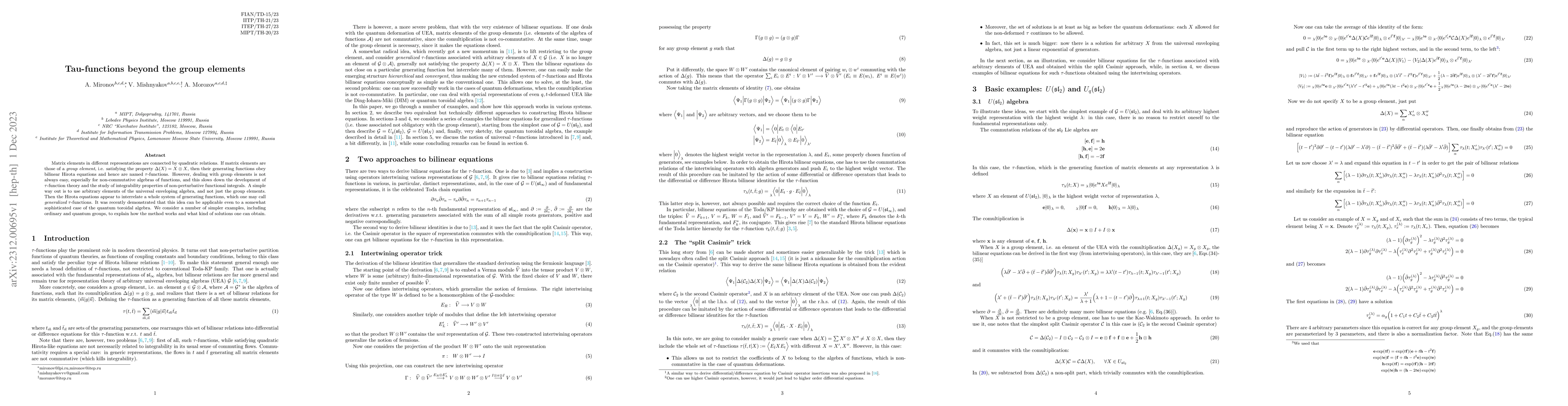 Thumbnail for Tau-functions beyond the group elements