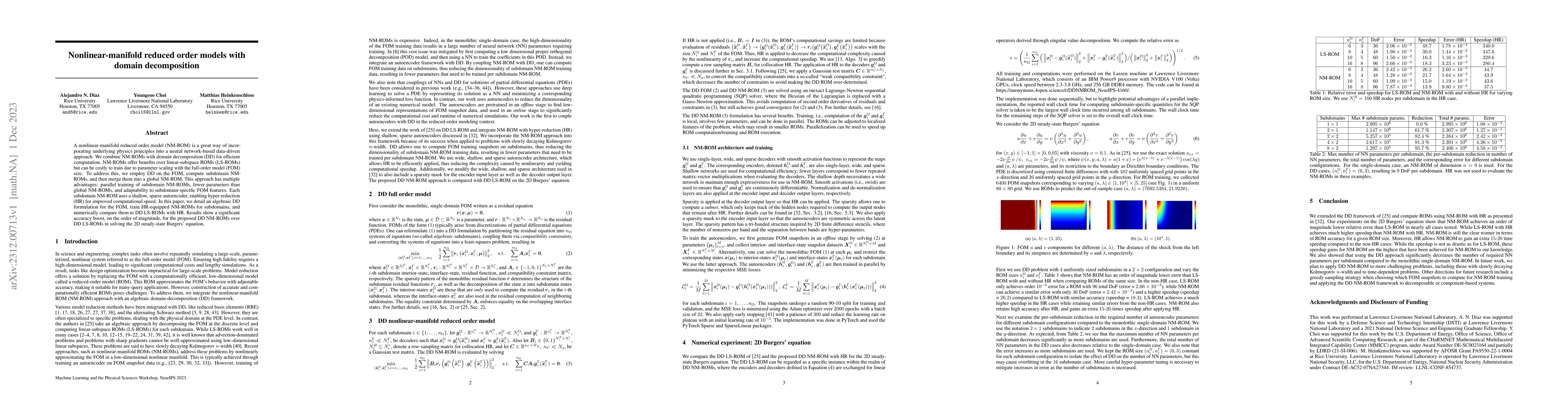 Thumbnail for Nonlinear-manifold reduced order models with domain decomposition