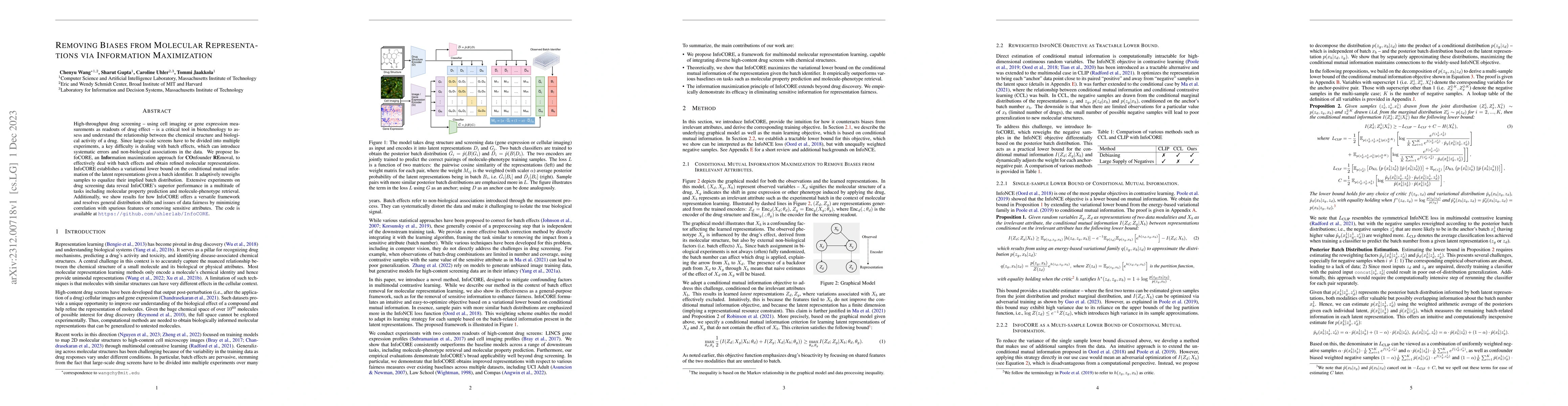 Thumbnail for Removing Biases from Molecular Representations via Information
  Maximization