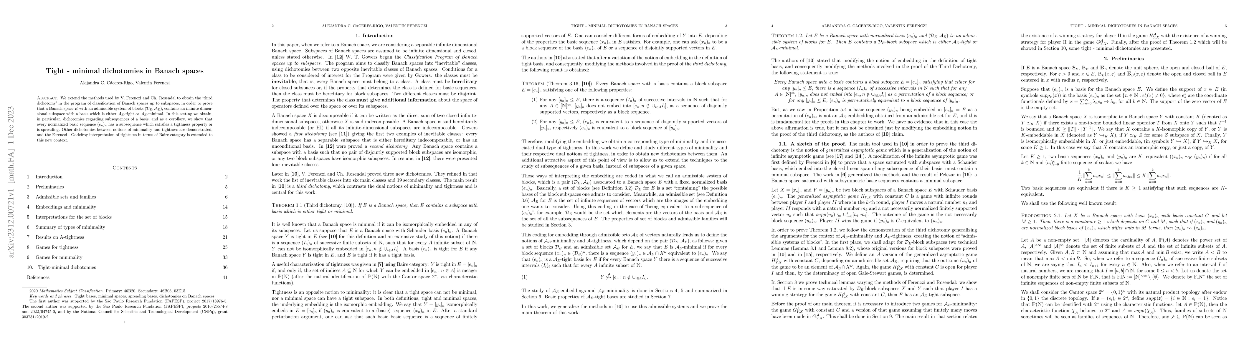 Thumbnail for Tight-minimal dichotomies in Banach spaces