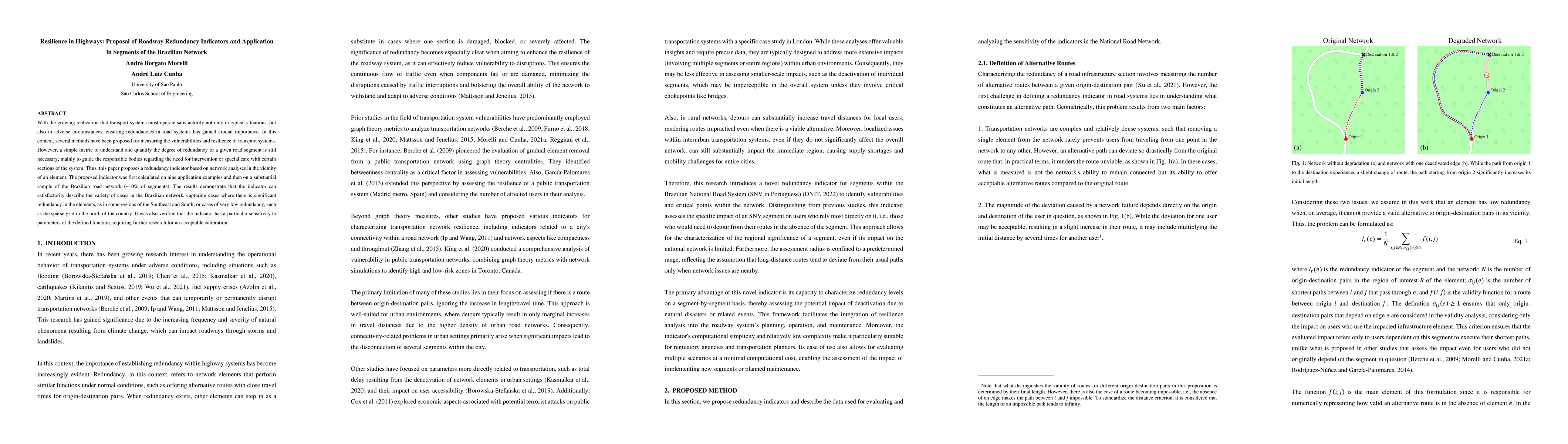 Thumbnail for Resilience in Highways: Proposal of Roadway Redundancy Indicators and
  Application in Segments of the Brazilian Network