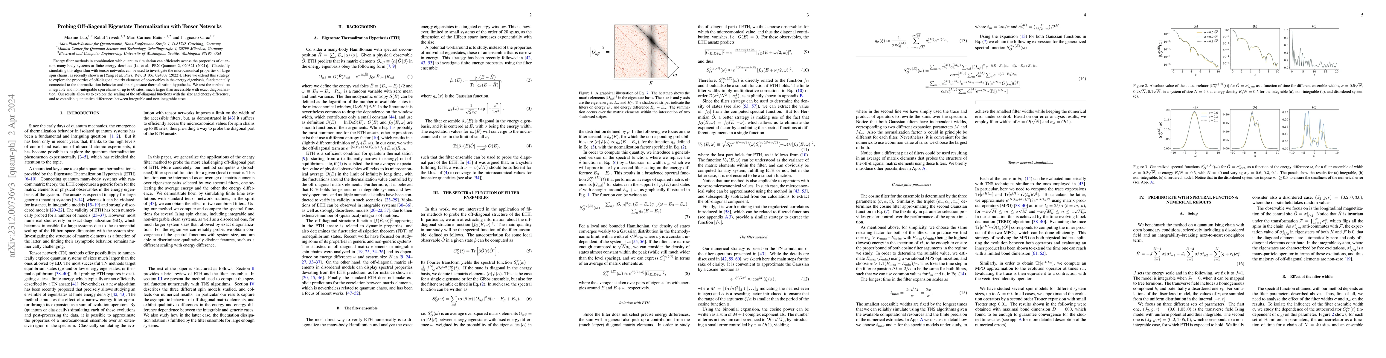 Thumbnail for Probing Off-diagonal Eigenstate Thermalization with Tensor Networks