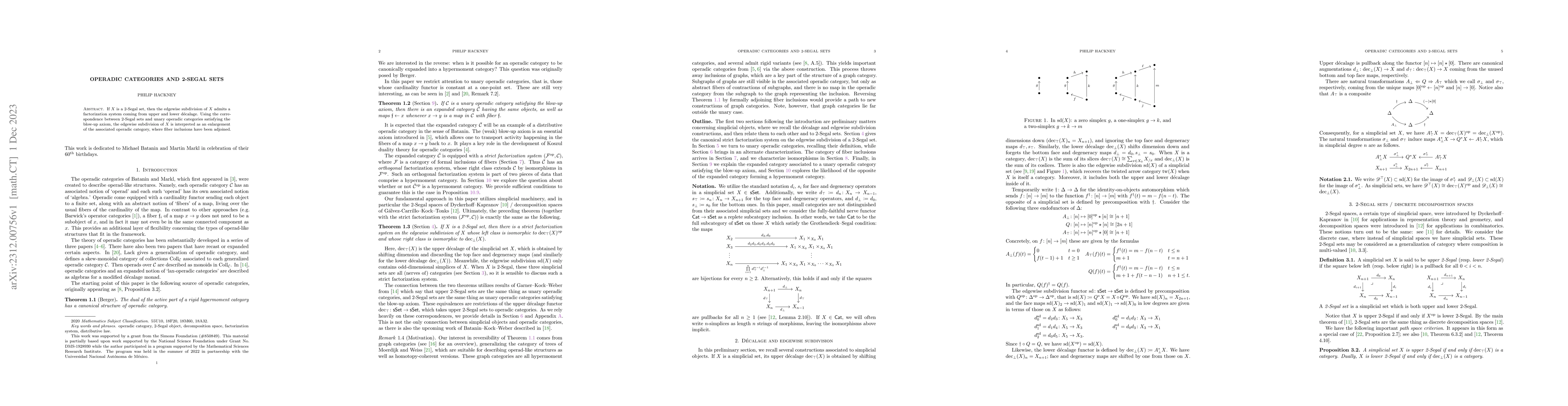 Thumbnail for Operadic categories and 2-Segal sets