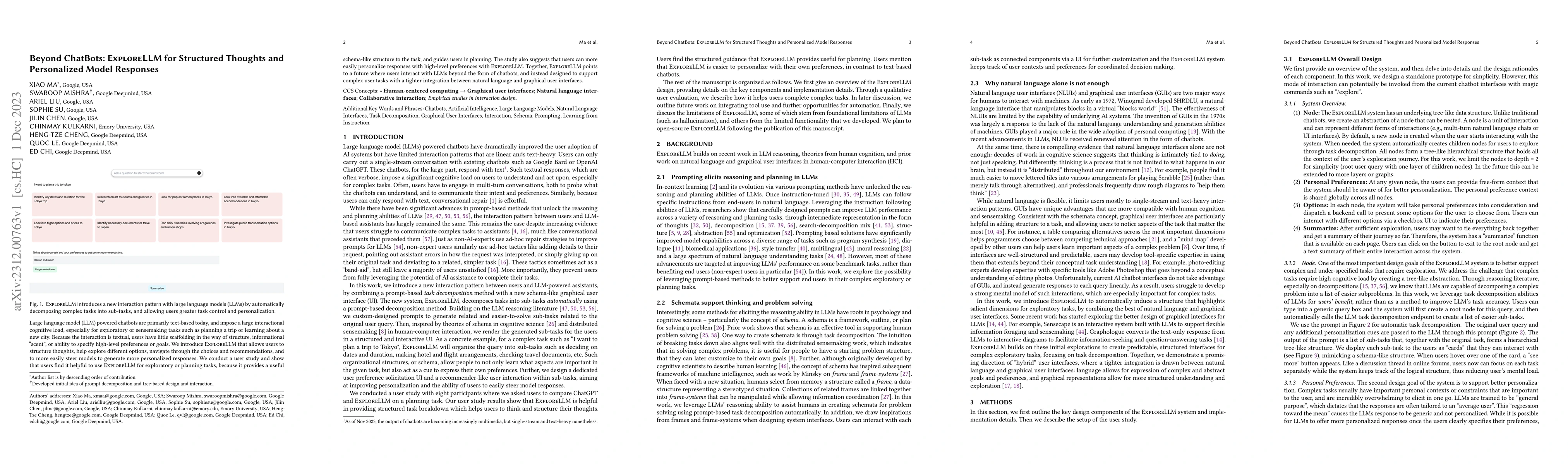 Thumbnail for Beyond ChatBots: ExploreLLM for Structured Thoughts and Personalized
  Model Responses