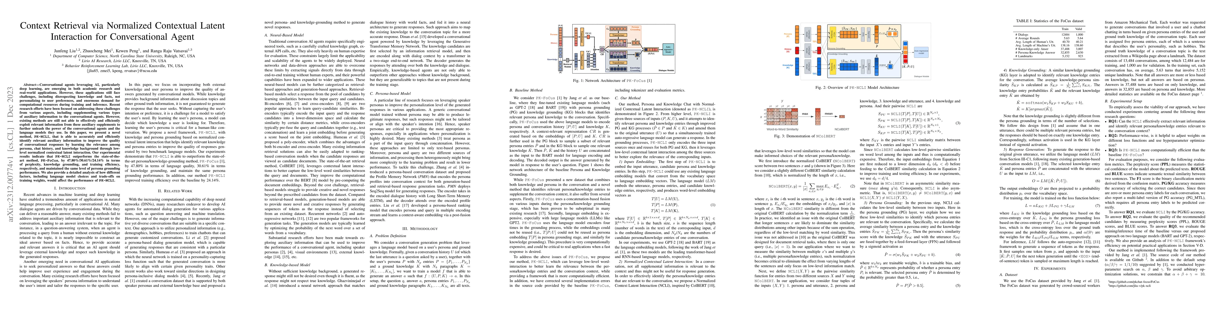 Thumbnail for Context Retrieval via Normalized Contextual Latent Interaction for
  Conversational Agent
