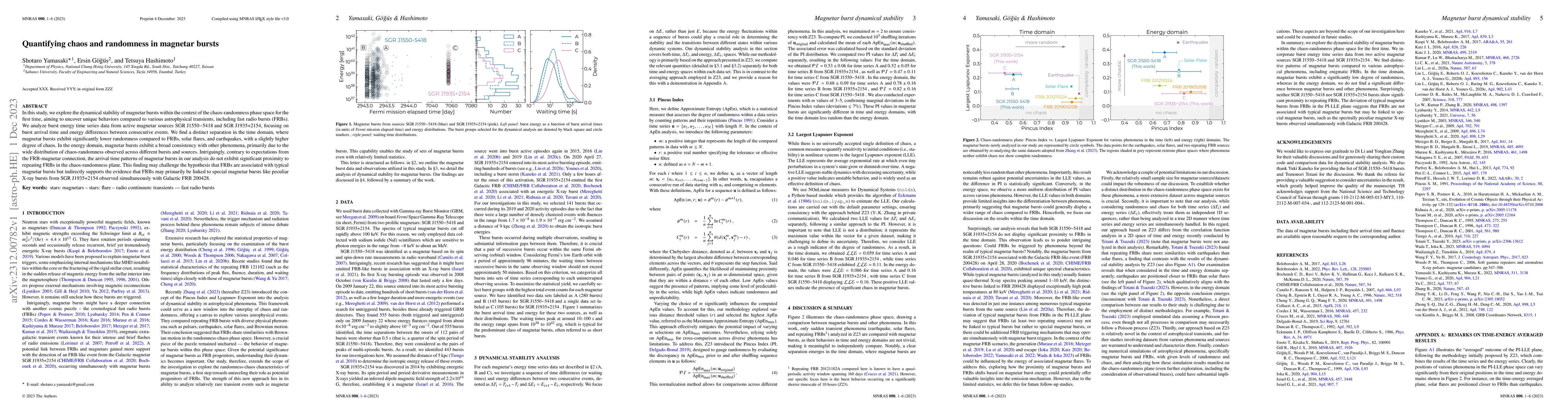 Thumbnail for Quantifying chaos and randomness in magnetar bursts