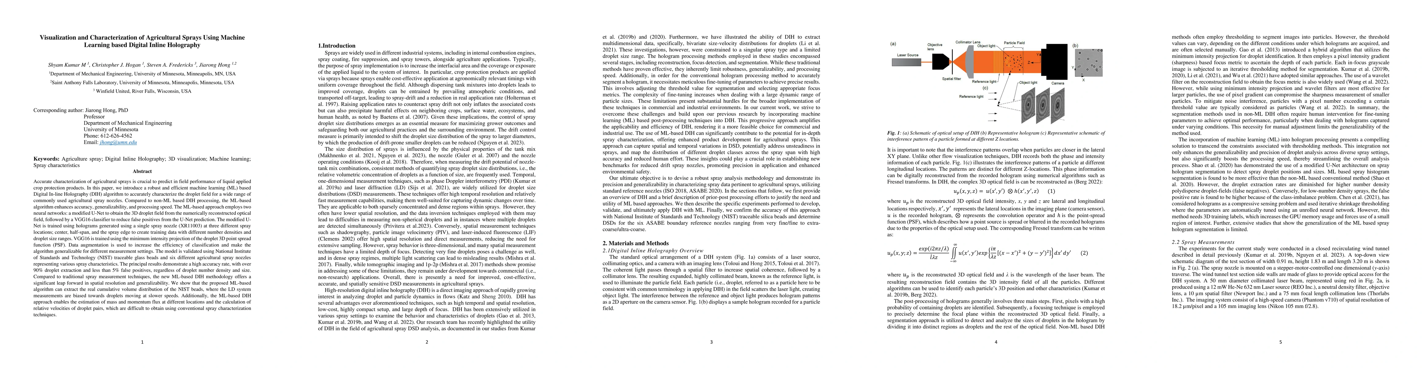Thumbnail for Visualization and Characterization of Agricultural Sprays Using Machine
  Learning based Digital Inline Holography