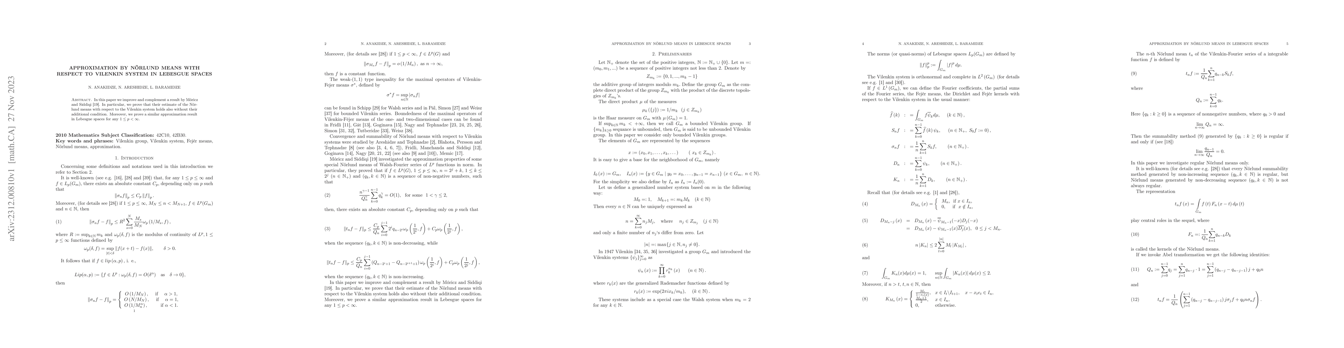 Thumbnail for Approximation by N\"orlund means with respect to Vilenkin system in
  Lebesgue spaces