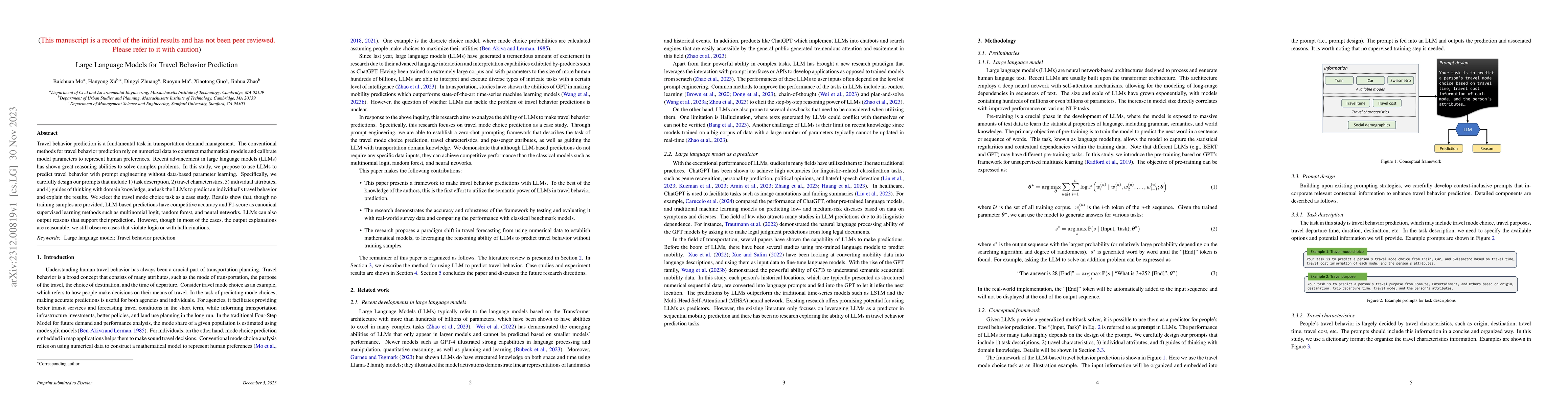 Thumbnail for Large Language Models for Travel Behavior Prediction