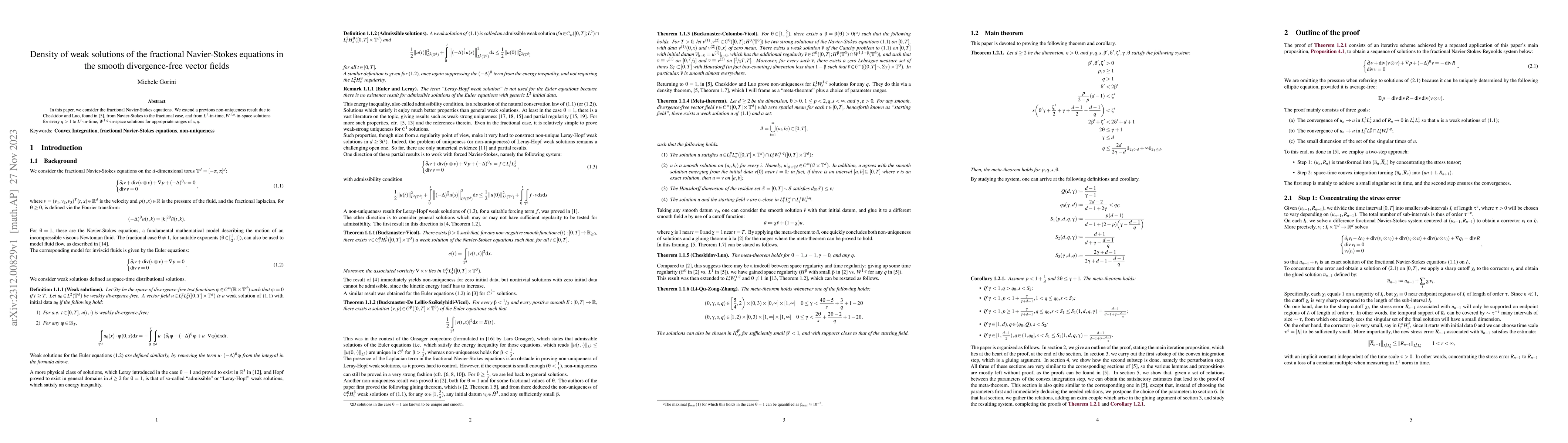 Thumbnail for Density of weak solutions of the fractional Navier-Stokes equations in
  the smooth divergence-free vector fields