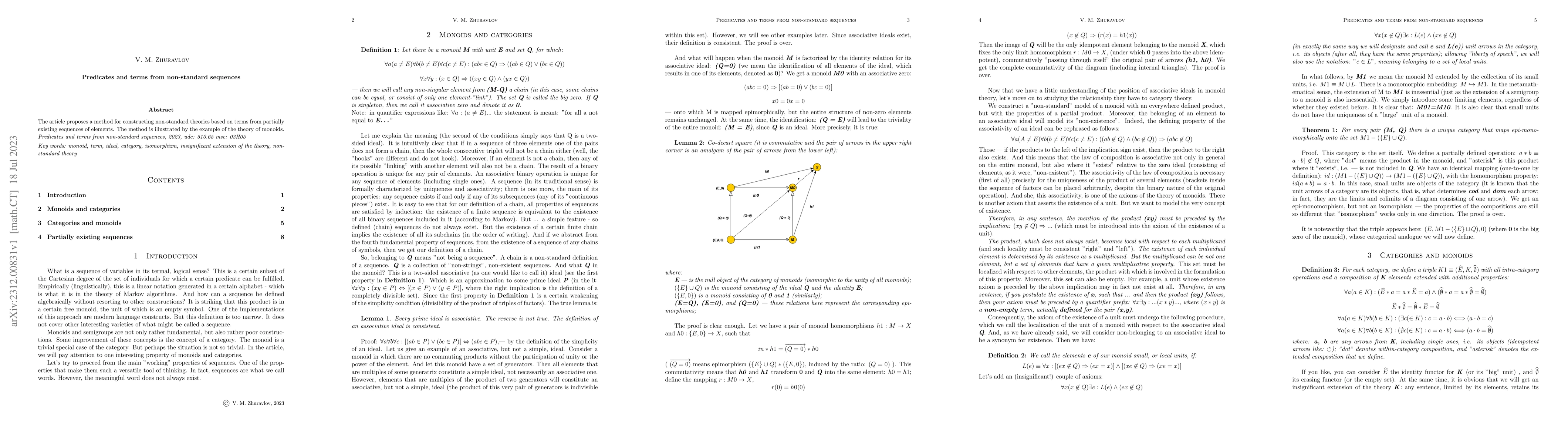 Thumbnail for Predicates and terms from non-standard sequences