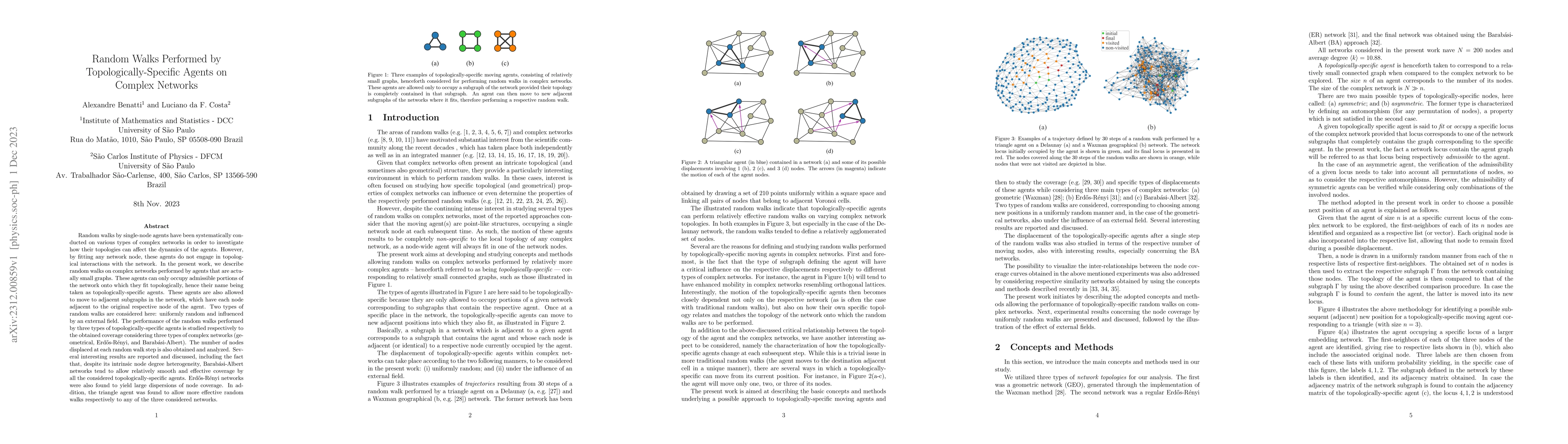 Thumbnail for Random Walks Performed by Topologically-Specific Agents on Complex
  Networks