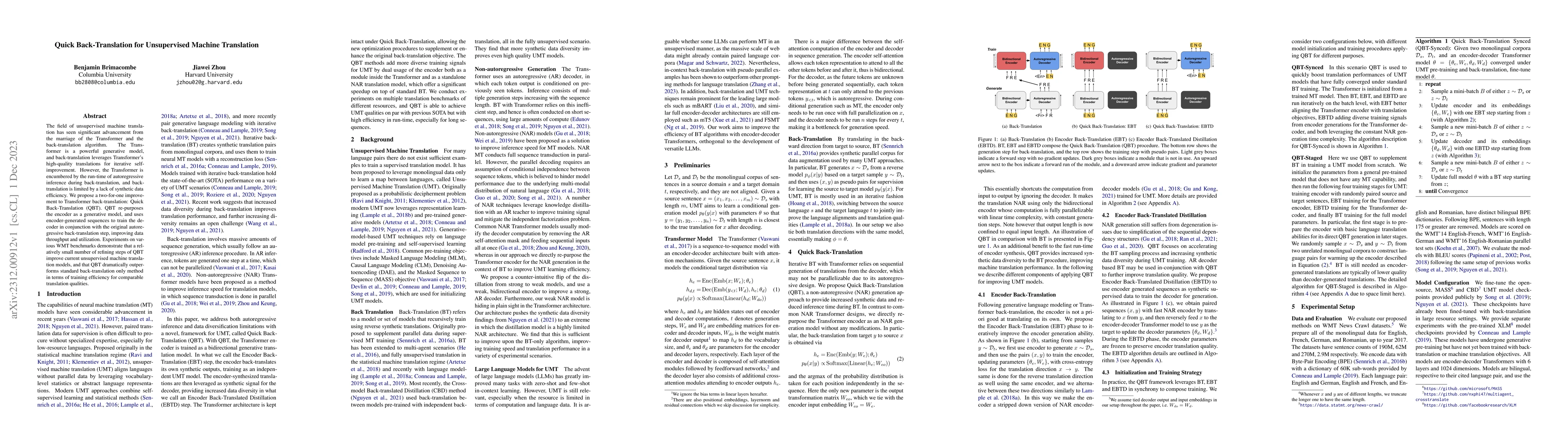 Thumbnail for Quick Back-Translation for Unsupervised Machine Translation