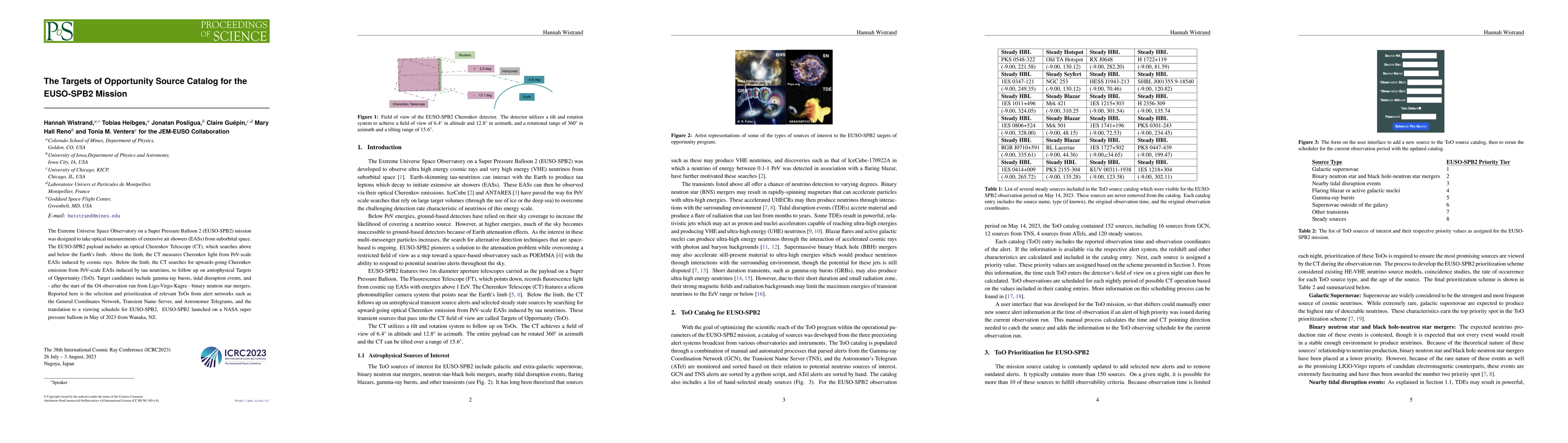 Thumbnail for The Targets of Opportunity Source Catalog for the EUSO-SPB2 Mission