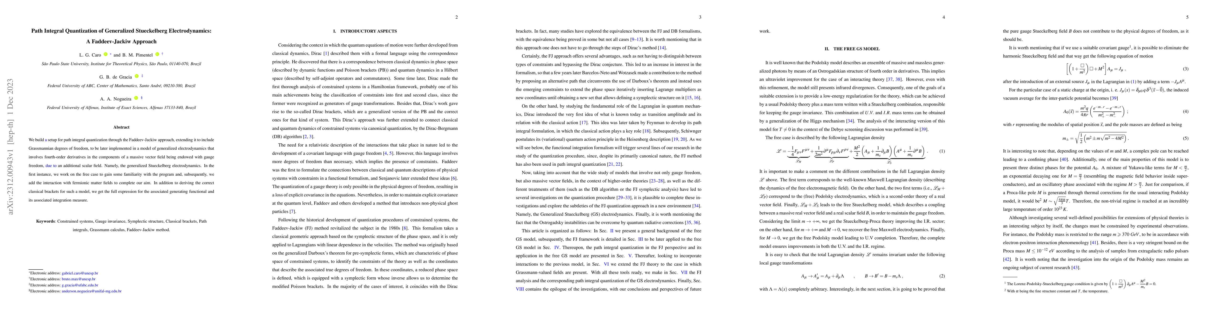 Thumbnail for Path Integral Quantization of Generalized Stueckelberg Electrodynamics:
  A Faddeev-Jackiw Approach