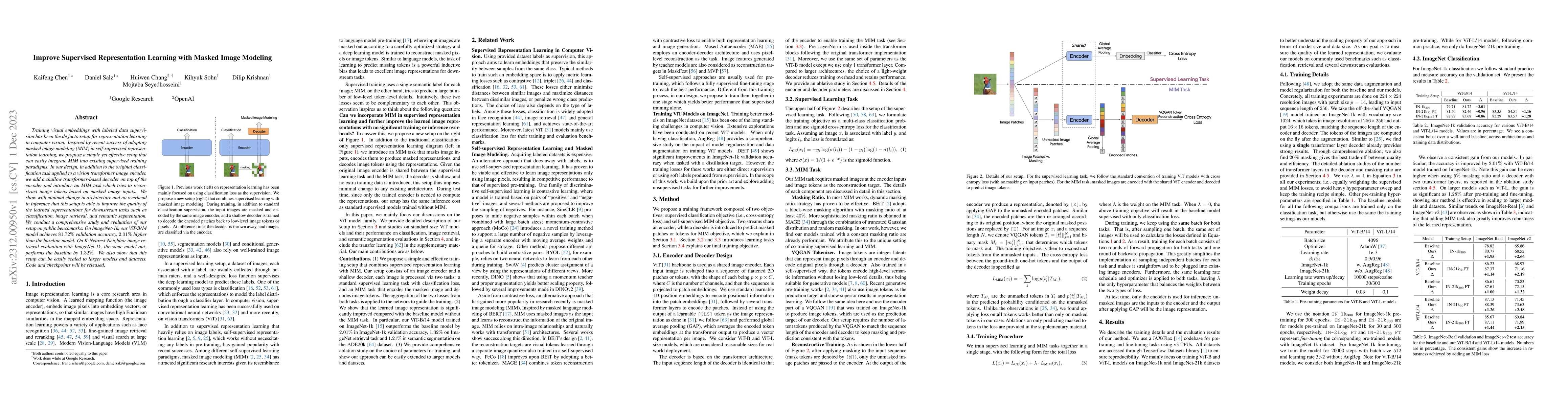 Thumbnail for Improve Supervised Representation Learning with Masked Image Modeling