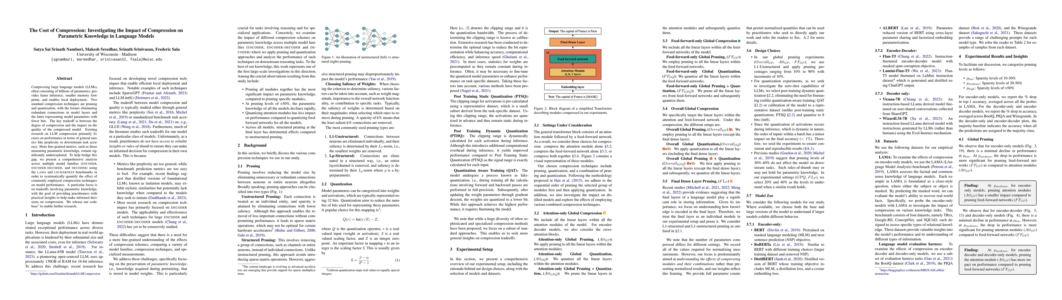 Thumbnail for The Cost of Compression: Investigating the Impact of Compression on
  Parametric Knowledge in Language Models