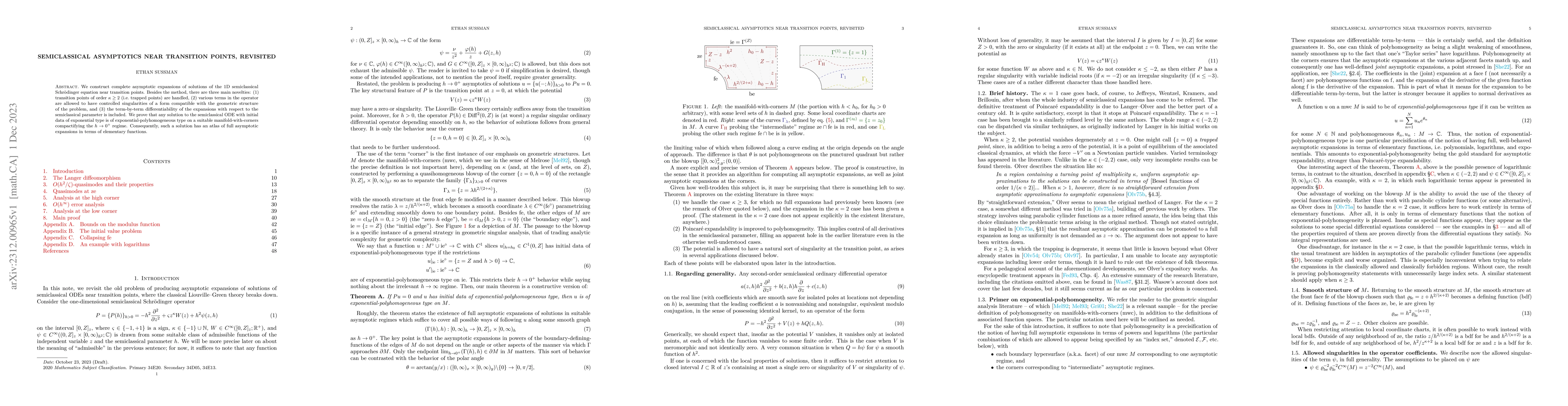 Thumbnail for Semiclassical asymptotics near transition points, revisited