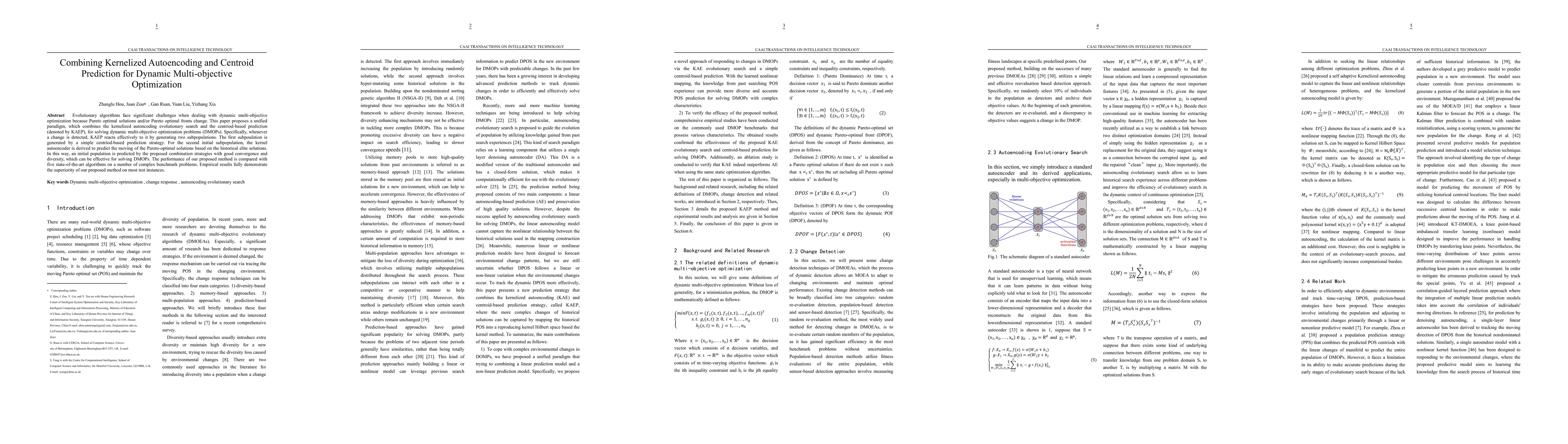 Thumbnail for Combining Kernelized Autoencoding and Centroid Prediction for Dynamic
  Multi-objective Optimization