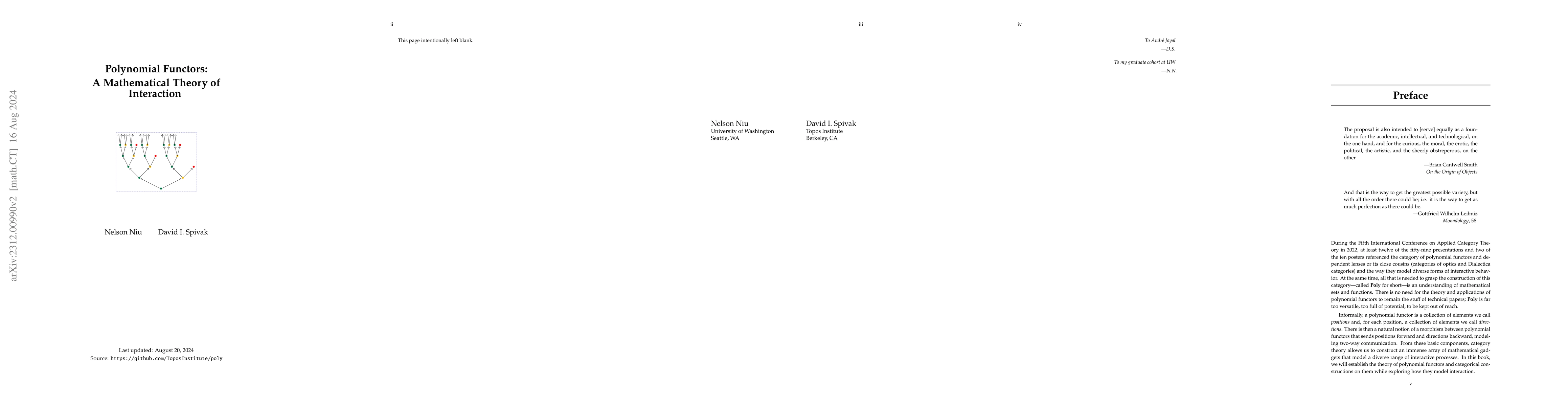 Thumbnail for Polynomial Functors: A Mathematical Theory of Interaction