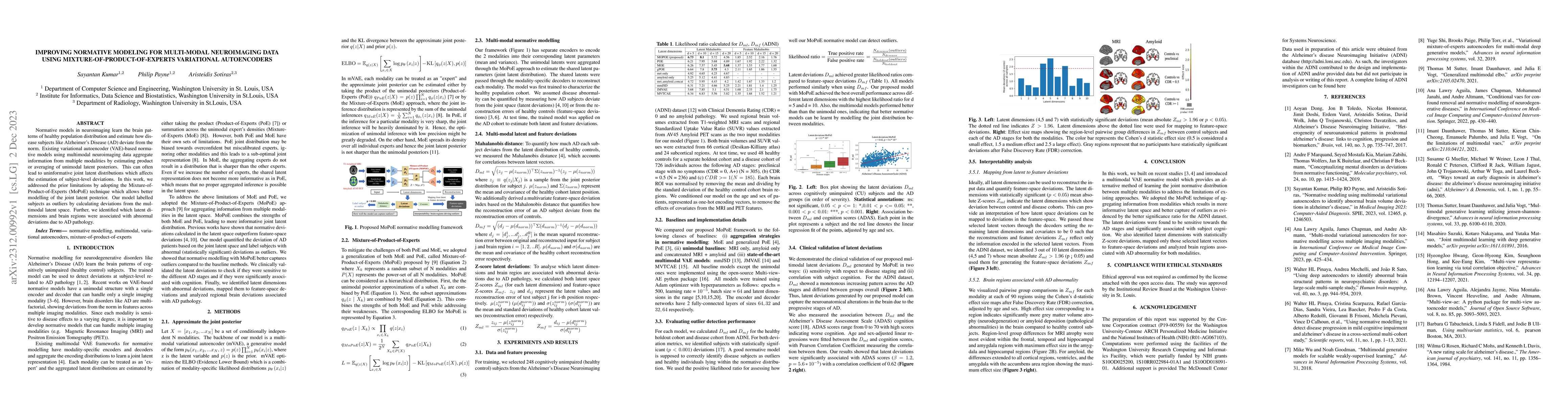 Thumbnail for Improving Normative Modeling for Multi-modal Neuroimaging Data using
  mixture-of-product-of-experts variational autoencoders